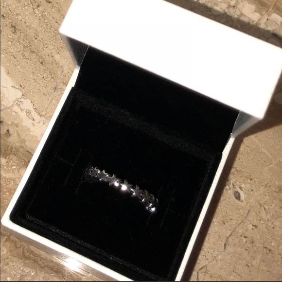 NEW PANDORA Silver Ring STAR Size 6 (52) - Picture 3 of 7